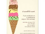 Ice Cream Birthday Invitation Template Free Ice Cream Cone Birthday Party Invitation Template Zazzle