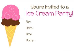 Ice Cream Birthday Invitation Template Free Ice Cream Party Free Printable Invitation Parties Ice