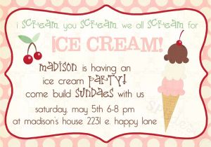 Ice Cream Party Invitation Template Free Ice Cream Birthday Invitation Any Age