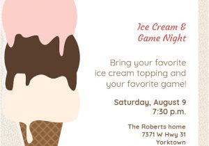 Ice Cream Party Invitation Template Free Ice Cream Pool Party Invitation Template Free