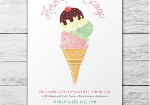 Ice Cream Party Invitation Template Free Ice Cream social Party Invite Printable Custom Invitation