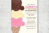 Ice Cream Party Invitations Printable Free Ice Cream Birthday Party Invitation Printable or Printed