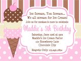 Ice Cream Party Invitations Wording Ice Cream Birthday Party Invitations Dolanpedia