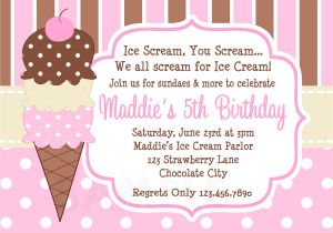 Ice Cream Party Invitations Wording Ice Cream Birthday Party Invitations Dolanpedia