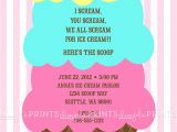 Ice Cream Party Invitations Wording Ice Cream Scoops Printable Party Invite Dimple Prints Shop