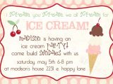 Ice Cream Party Invitations Wording Ice Cream social Invitation Template
