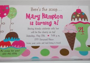 Ice Cream Sundae Party Invitations Baby Face Design Ice Cream Sundae Birthday Party Invitation
