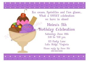 Ice Cream Sundae Party Invitations Printable Invitation Birthday Ice Cream Party by
