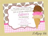 Ice Cream theme Party Invitations Ice Cream Birthday Invitations Best Party Ideas