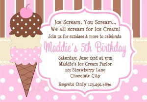 Ice Cream theme Party Invitations Ice Cream Party Invitations Party Invitations Templates