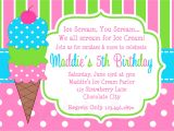 Ice Cream theme Party Invitations Printable Birthday Invitations Girls Ice Cream Party
