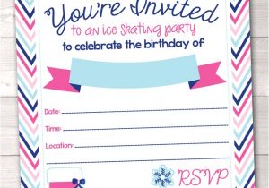 Ice Skating Party Invitations Free Printable Pink Ice Skating Party Printable Birthday Party Invitation
