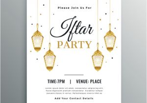 Iftar Party Invitation Template Elegant White iftar Party Invitation Template Vector