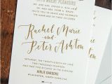 Indesign Wedding Invitation Template Gold Foil and Calligraphy Wedding Invitations