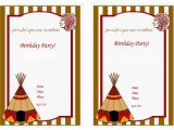 Indian Birthday Party Invitations Indians Birthday Invitations Birthday Printable
