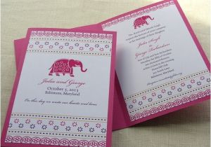 Indian Birthday Party Invitations Items Similar to Indian Invitation Decorated Elephant