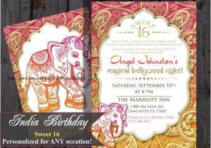 Indian Birthday Party Invitations Sweet 16 Sixteen Birthday Bollywood Invitation Indian