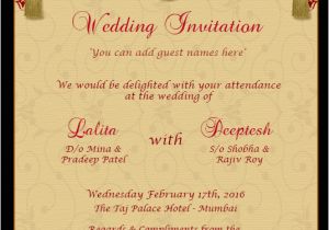Indian Wedding Invitation Template Indian Wedding Invitation Card Template