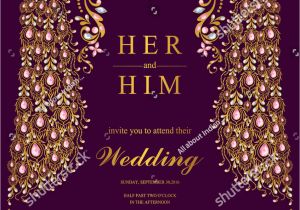 Indian Wedding Invitation Template Indian Wedding Invitation Card Templates Gold Stock Vector