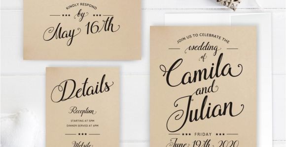 Inexpensive Wedding Invitation Packages Cheap Wedding Invitation Packages Kraft Wedding Invitation