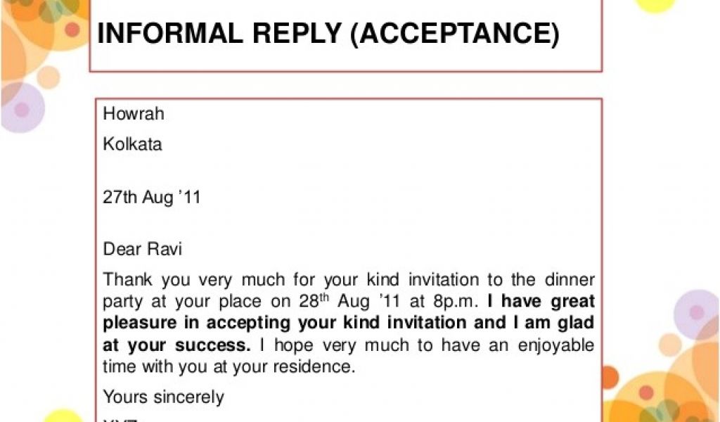 Informal Invitation Letter to A Birthday Party formal and Informal