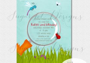 Insect Birthday Party Invitations Bug Birthday Party Invitation Bugs Garden Party by