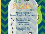 Insect Birthday Party Invitations Printable or Emailable Bugs Insect Birthday Party