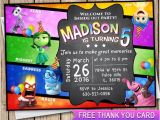 Inside Out Party Invitations Inside Out Invitation Birthday Card Free Thank You Card Inside