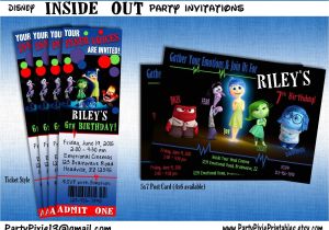Inside Out Party Invitations Inside Out Party Packge and Invitation Printable and