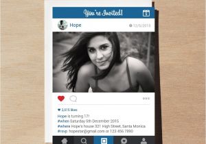 Instagram Party Invitations Instagram Birthday Invitation Printable Invites by Framesta