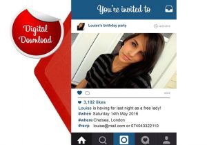 Instagram Party Invitations Instagram Birthday Invitation Wedding Invitation Instagram