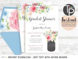 Instant Download Bridal Shower Invitations Mason Jar Bridal Shower Invitation Instant Download Bridal