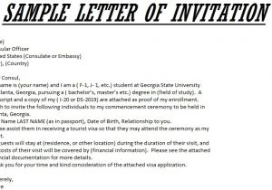 International Student Graduation Invitation Letter Sample Invitation Letter for Us Visa Template Resume Builder