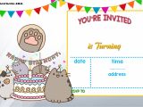 Invitation Birthday Invitation Template Free Printable Pusheen Birthday Invitation Template Free