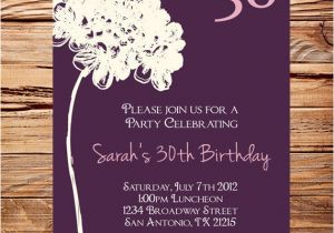 Invitation Card 30th Birthday Example 30th Birthday Invite 40th 50th Birthday Adult Flower