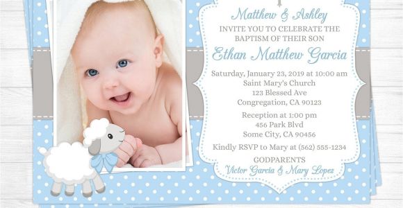 Invitation Card Baptism Baby Boy Baptism Invitations for Boys Christening Invitations for