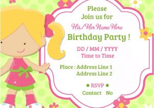 Invitation Card for Birthday Party Online Child Birthday Party Invitations Cards Wishes Greeting Card