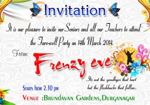 Invitation Card for Farewell Party to Seniors Farewell Party Invitation Cards Designs Images