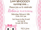 Invitation Card format for Birthday Pink Owl Birthday Invitation Card Customize by Nslittleshop