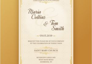 Invitation Card format for Wedding Wedding Invitation Card Template Vector Free Download