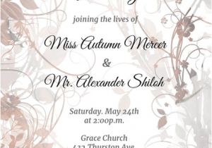 Invitation Card format Wedding Floral Swirls Wedding Invitation Template Free