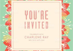 Invitation Card Text Birthday Birthday Invitation Card with Text and Floral Background