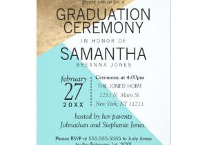 Invitation Cards for Graduation Ceremony Gold Blue White Geo Triangles Graduation Ceremony 5×7