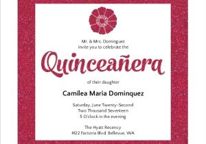 Invitation for A Quinceanera Modern Pink Faux Glitter Quinceanera Invitation