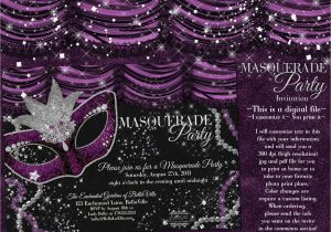 Invitation for Masquerade Party Masquerade Party Invitations Digital Invitations