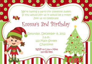 Invitation for the Christmas Party Christmas Birthday Party Invitation Christmas Birthday