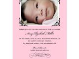 Invitation Letter for Baptism Sample Invitation for Baby Girl Christening Image