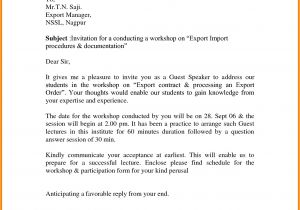 Invitation Letter for Guest Speaker In Graduation Sample Invitation Letter for Guest Speak with Opening