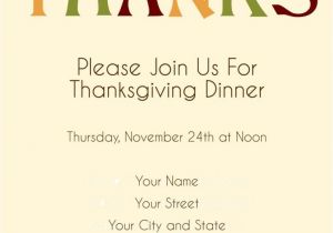 Invitation Letter for Thanksgiving Party Easy Thanksgiving Dinner Invitation Card Design with