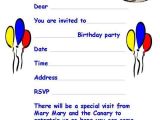 Invitation Letter to A Birthday Party Birthday Party Invitation Template Word